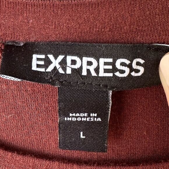 Express T-Shirt Dress Auburn Red Brown Size L - Picture 3 of 4